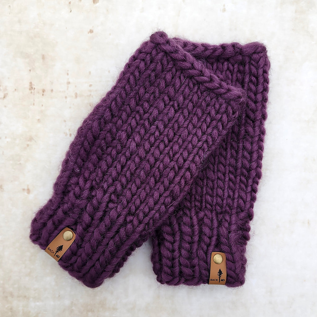 Luxe Line Fingerless Mitts (Grape Wine) | Adult O/S