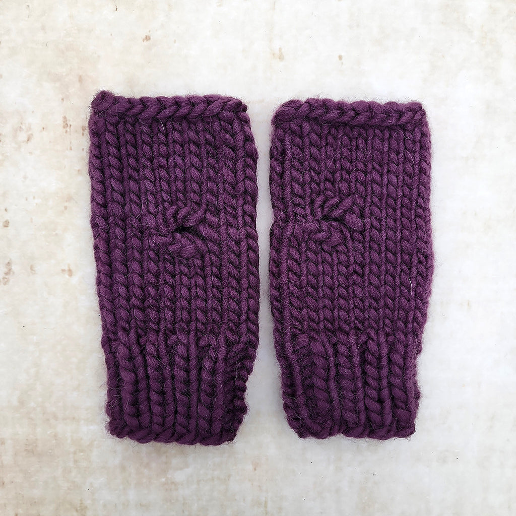 Luxe Line Fingerless Mitts (Grape Wine) | Adult RTS