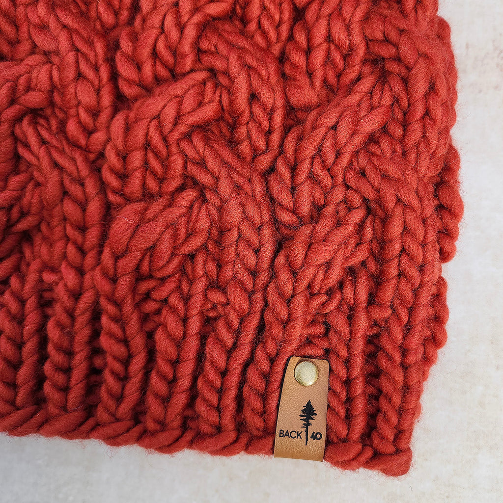 Luxe Line Braided Cable Beanie (Burnt Orange) | Adult RTS