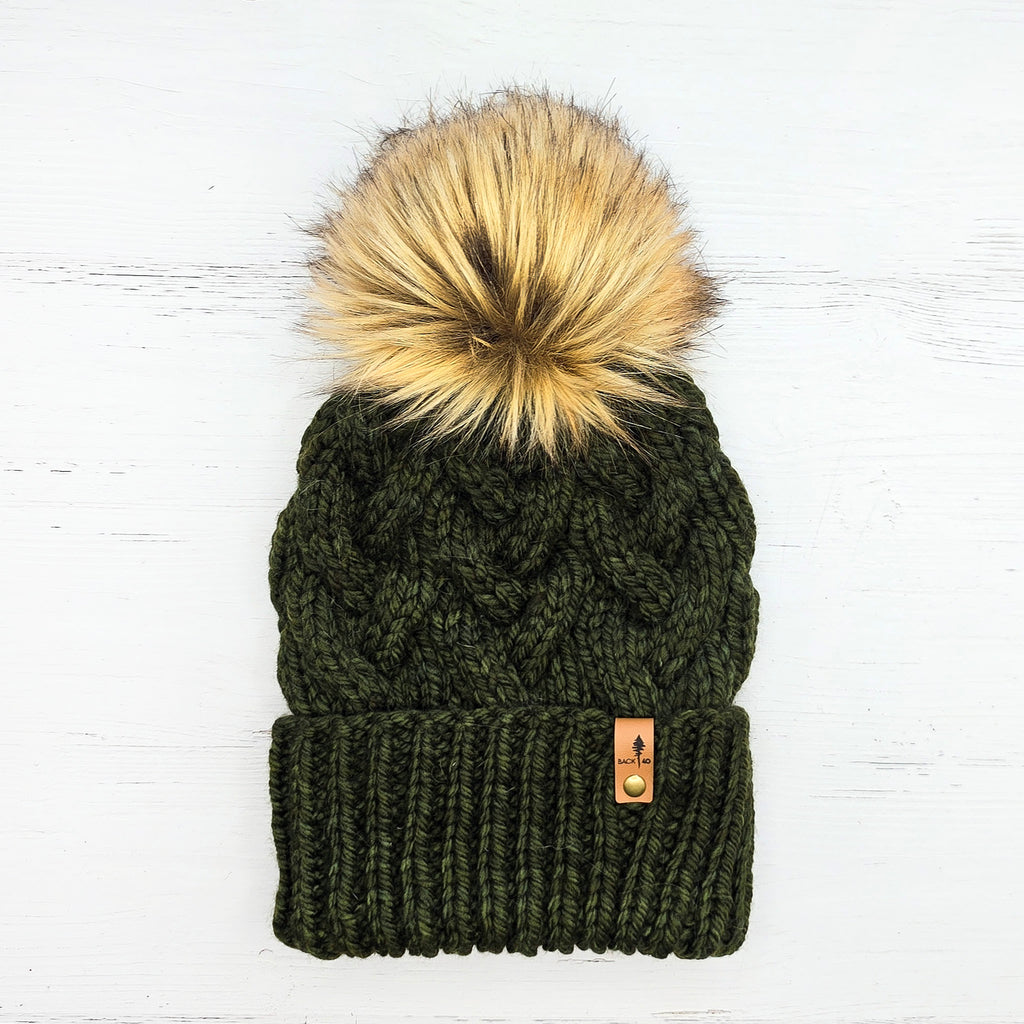 Luxe Line Cable Beanie (Olive) | Adult