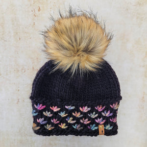 Luxe Line Lotus Brim Beanie (Black) | Adult RTS