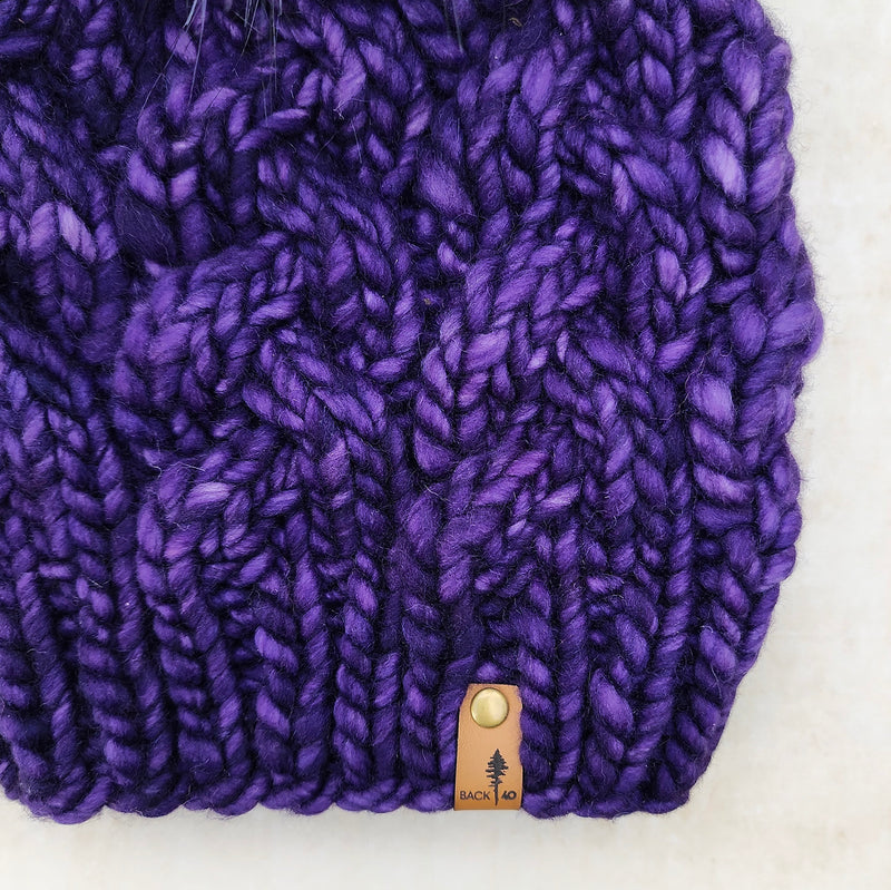 Luxe Line Braided Cable Beanie (Purple Mystery) | Adult RTS