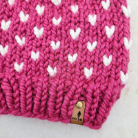 Classic Line Mini Hearts Toque (Raspberry) | Adult RTS