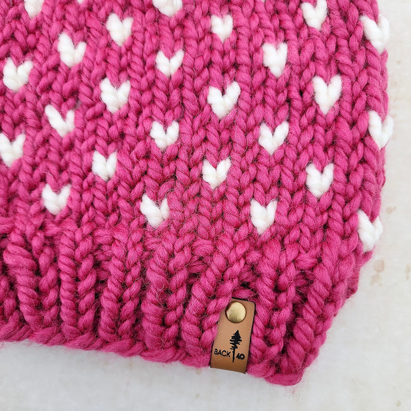 Classic Line Mini Hearts Toque (Raspberry) | Adult RTS
