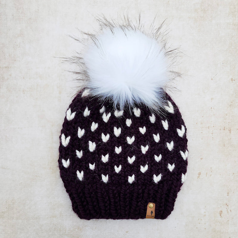 Classic Line Mini Hearts Toque (Eggplant) | Adult RTS