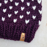Classic Line Mini Hearts Toque (Eggplant) | Adult RTS