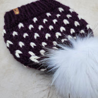 Classic Line Mini Hearts Toque (Eggplant) | Adult RTS