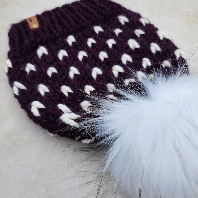 Classic Line Mini Hearts Toque (Eggplant) | Adult RTS