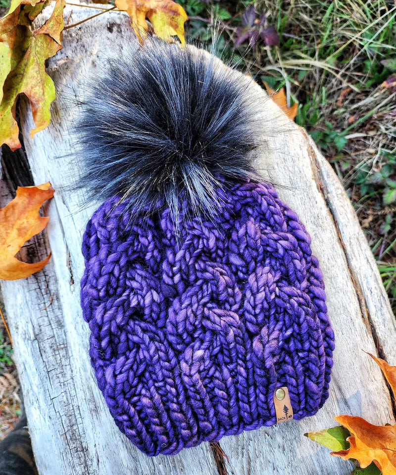 Luxe Line Braided Cable Beanie (Purple Mystery) | Adult RTS