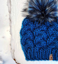 Luxe Line Braided Cable Beanie (Sherpa Blue) | Adult RTS