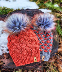 Luxe Line Braided Cable Beanie (Burnt Orange) | Adult