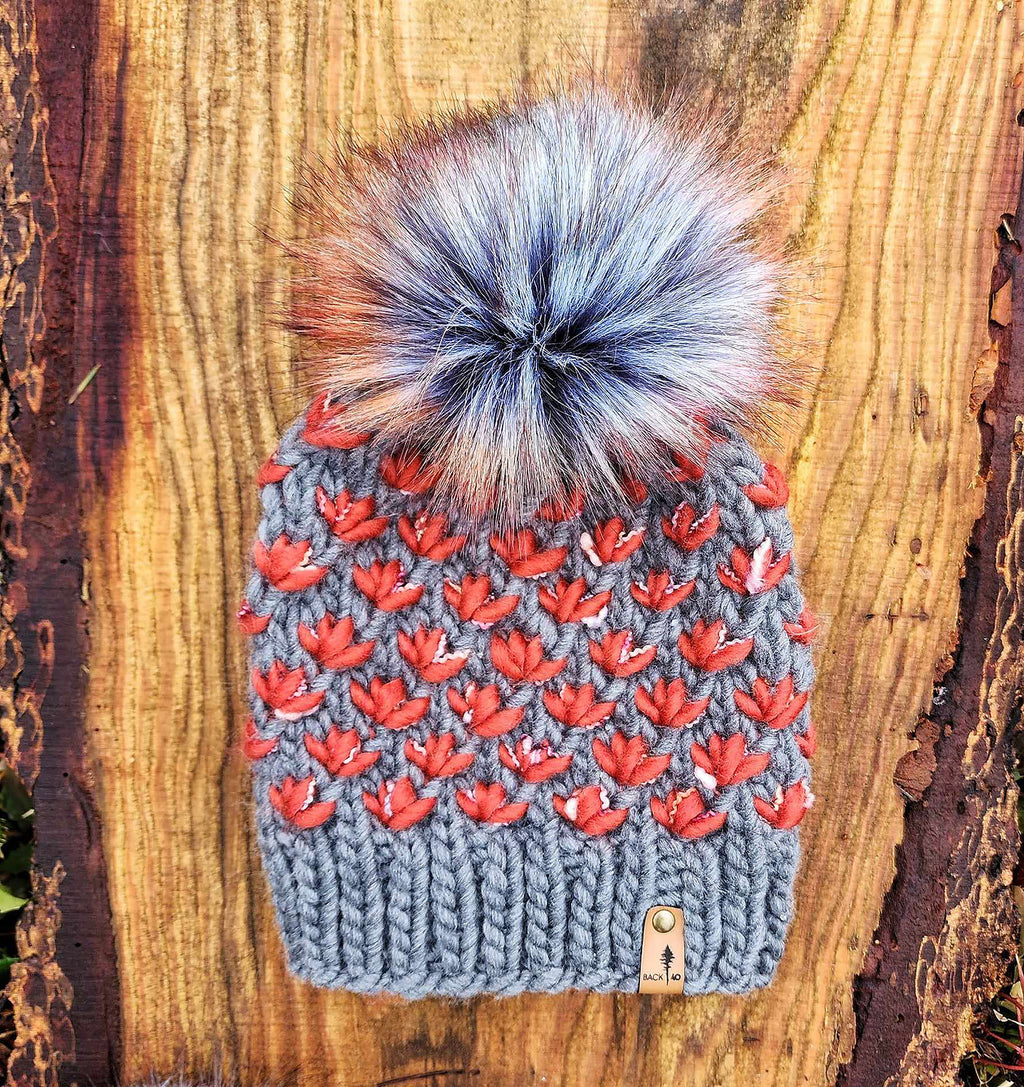 Luxe Line Lotus Flower Beanie (Burnt Orange) | Adult