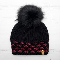 Luxe Line Lotus Brim Beanie (Black/Red) | Adult