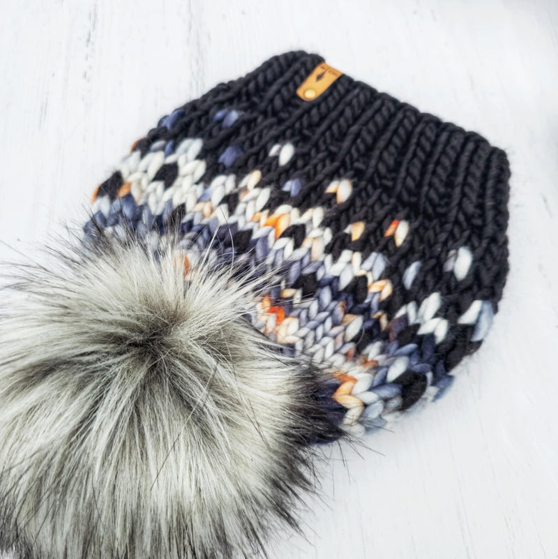 Luxe Line Primaveral Beanie (Leather Wave/Black) | Adult