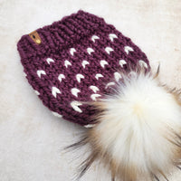 Mini Hearts Toque (Fig/Ivory) | RTS 1-3 Years