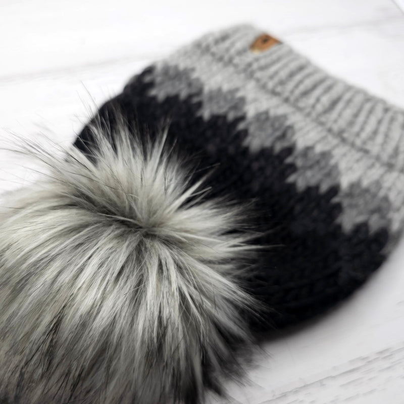 Luxe Line Ombre Beanie (Grey/Black) | Adult