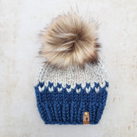 Classic Beanie (Denim/Wheat) | RTS 6-12 Months