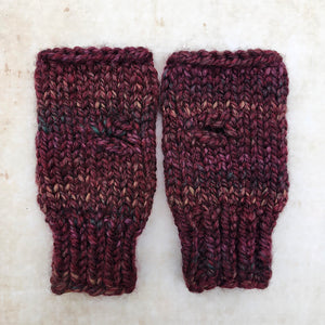 Classic Line Fingerless Mitts (Mulled Wine) | Adult RTS