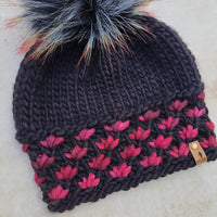 Luxe Line Lotus Brim Beanie (Black/Red) | Adult RTS