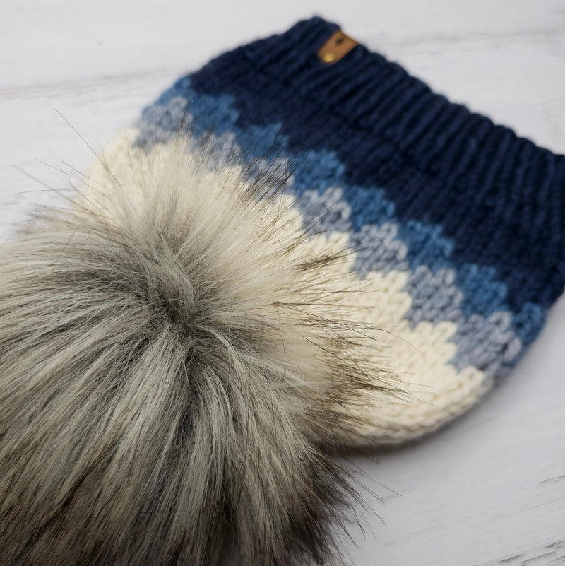 Luxe Line Ombre Beanie (Blues) | Adult
