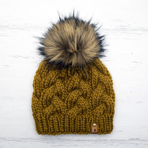 Luxe Line Cable Beanie (Bronzed Olive) | Adult