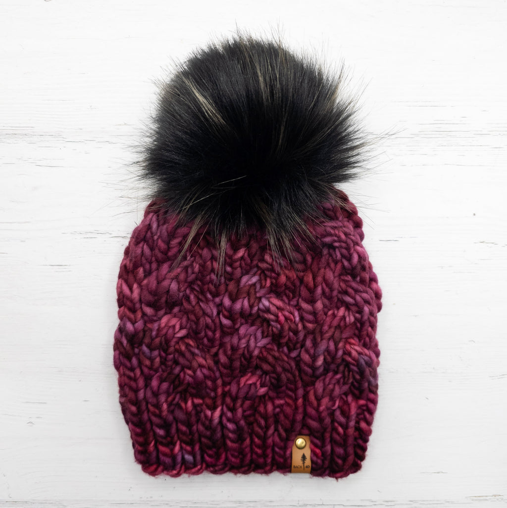 Luxe Line Braided Cable Beanie (Stitch Red) | Adult
