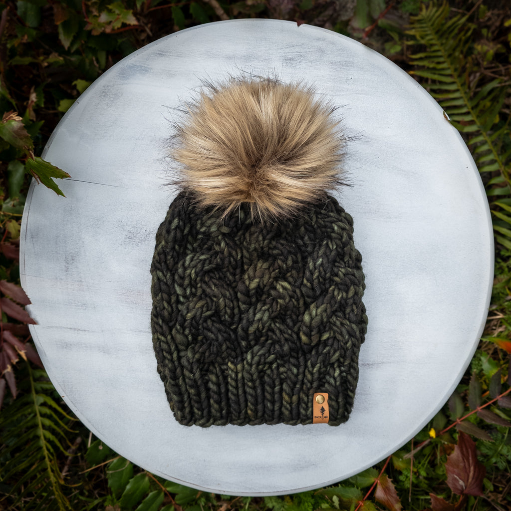 Luxe Line Cable Beanie (Olive) | Adult