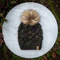 Luxe Line Cable Beanie (Olive) | Adult