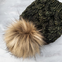 Luxe Line Cable Beanie (Olive) | Adult