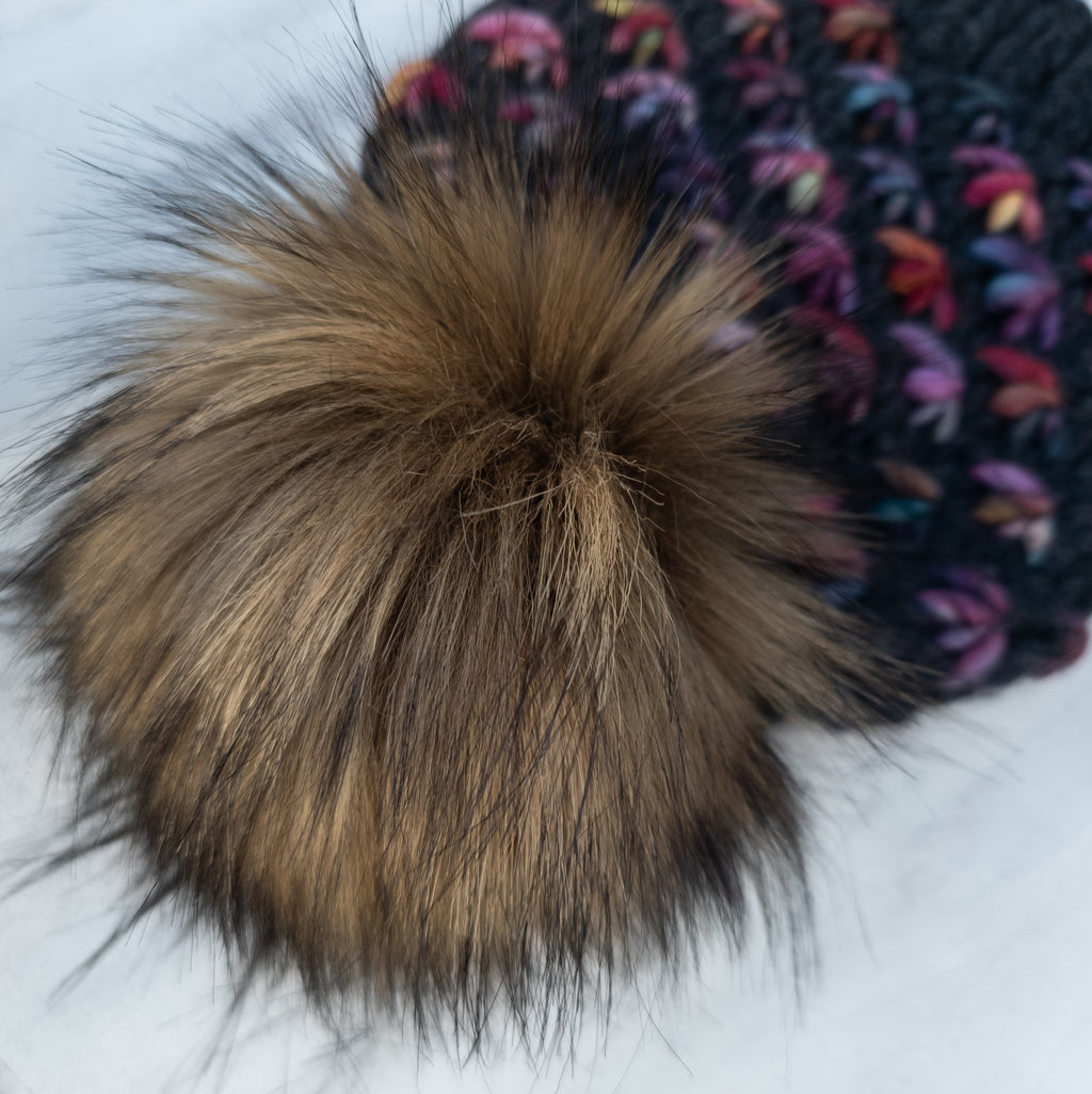 Luxe Line Lotus Flower Beanie (Charcoal/Diana) | Adult