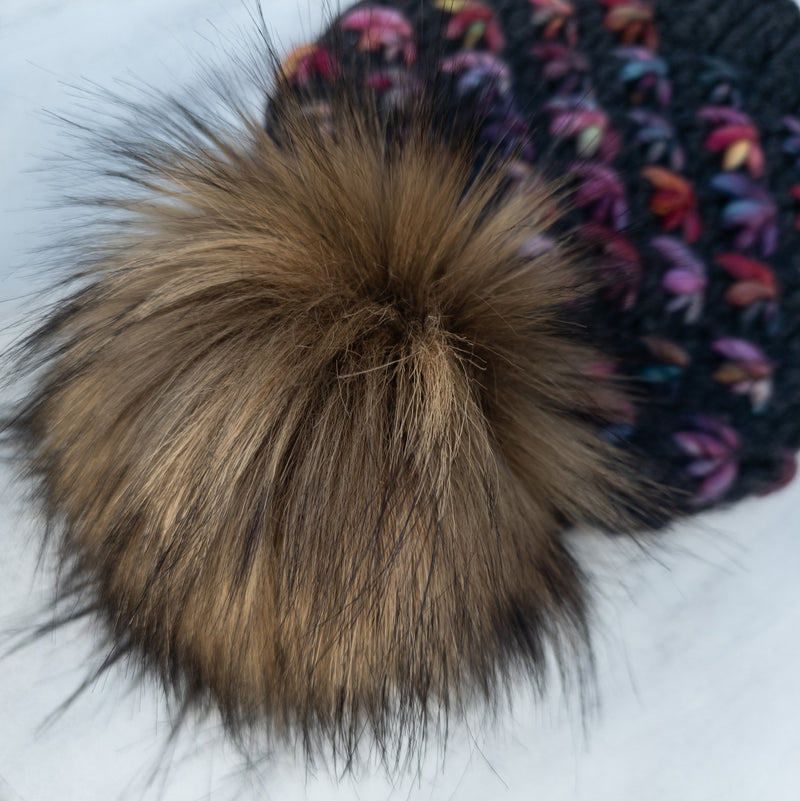 Luxe Line Lotus Flower Beanie (Charcoal/Diana) | Adult