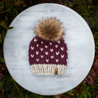 Mini Hearts Toque (Wheat/Fig) | 1-3 Years