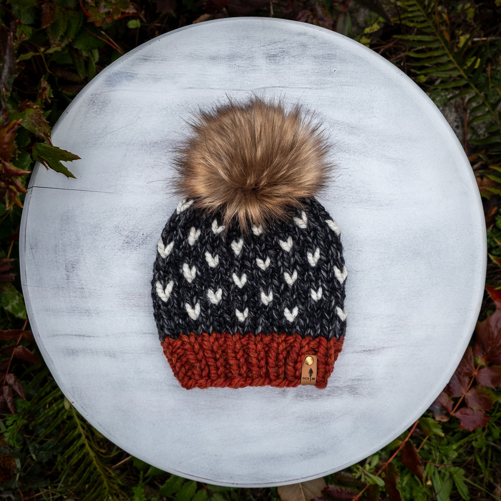 Mini Hearts Toque (Spice/Charcoal) | 1-3 Years