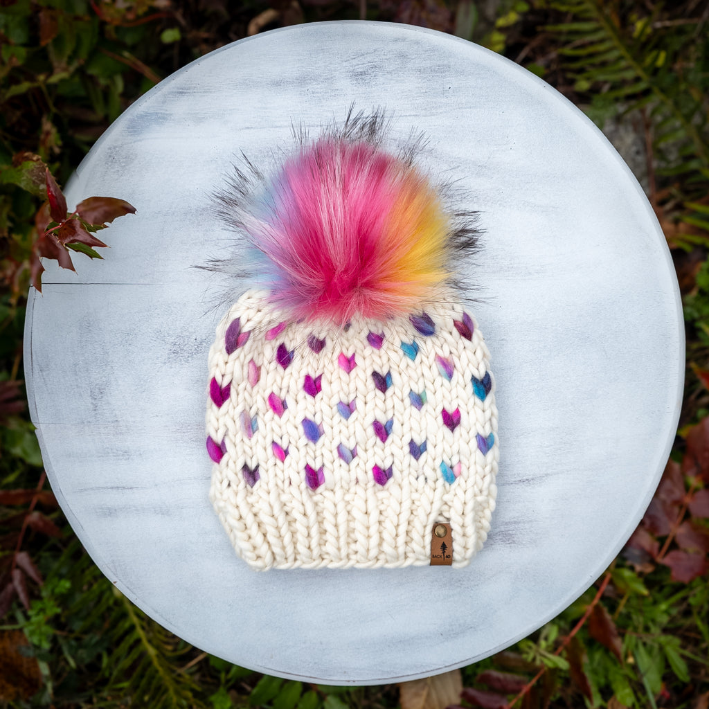 Luxe Line Mini Hearts Toque (Ivory/Unique Color) | 3-9 Years