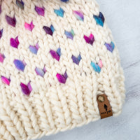 Luxe Line Mini Hearts Toque (Ivory/Unique Color) | 3-9 Years