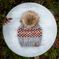 Cascadia Beanie (Marble Grey/Spice) | 3-9 Years