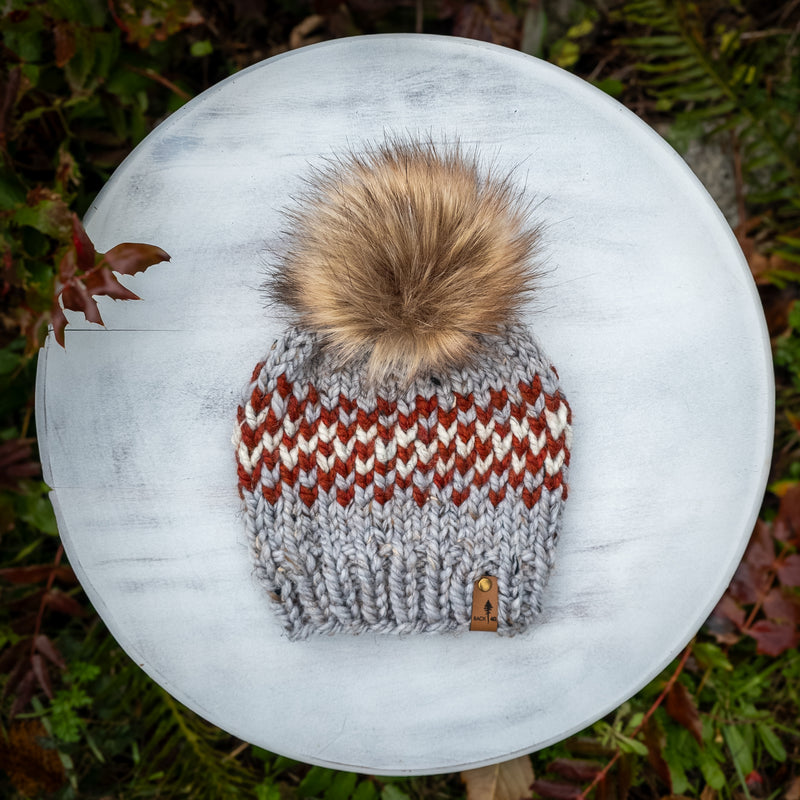 Cascadia Beanie (Marble Grey/Spice) | 3-9 Years