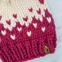 Primaveral Beanie (Raspberry/Ivory) | 3-9 Years