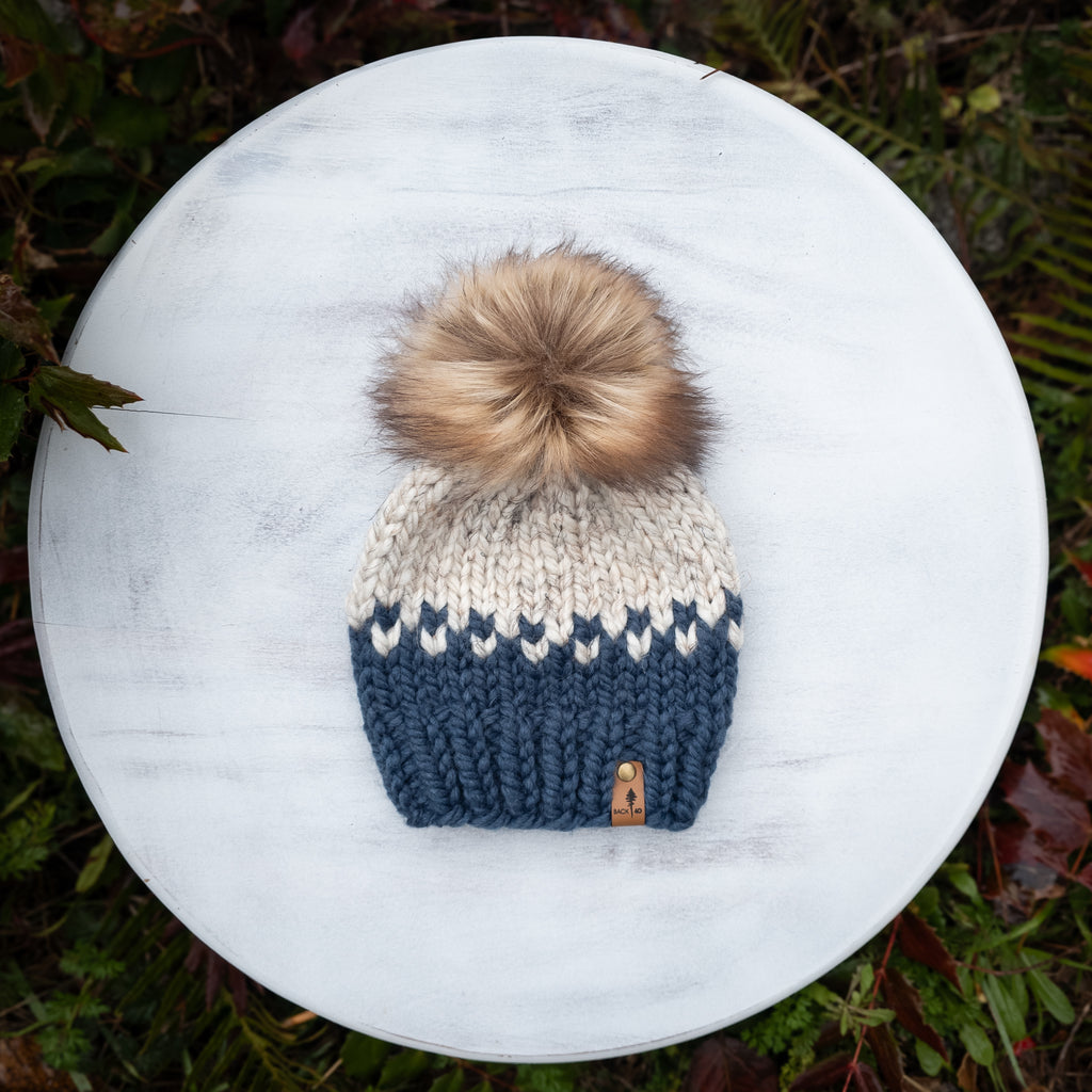 Classic Beanie (Denim/Wheat) | 6-12 Months