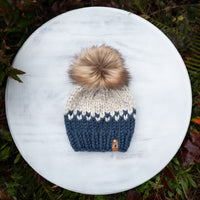 Classic Beanie (Denim/Wheat) | 6-12 Months