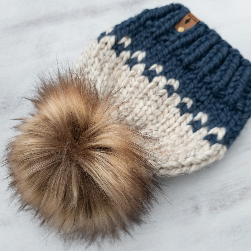 Classic Beanie (Denim/Wheat) | 6-12 Months