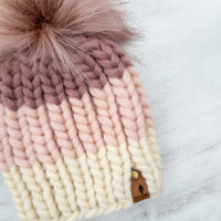 Luxe Line Nokhu Beanie (Ivory/Pink) | 3-6 Months