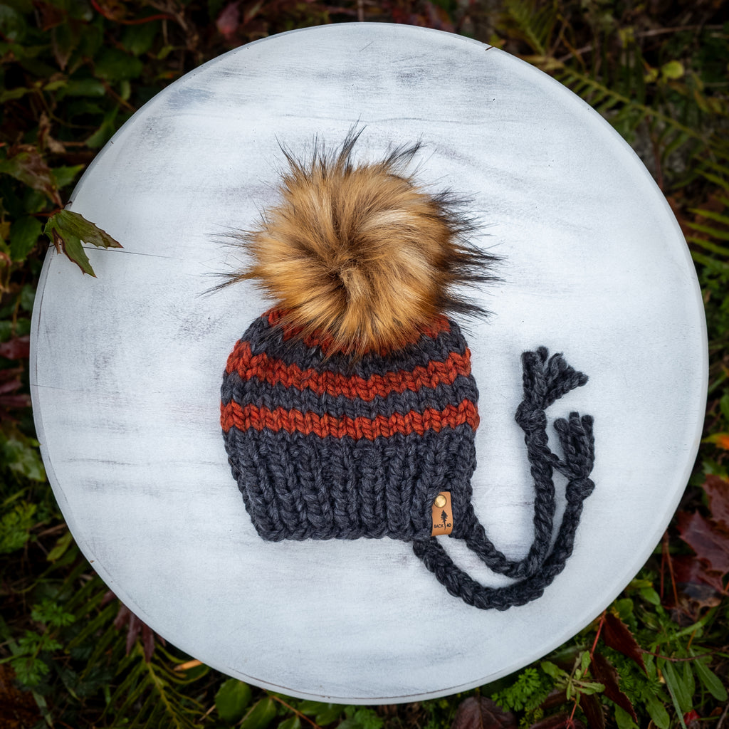 Classic Bonnet (Charcoal/Spice) | 0-6 Months