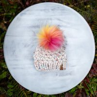 Luxe Line Lianna Beanie (White Confetti) | 0-3 Months