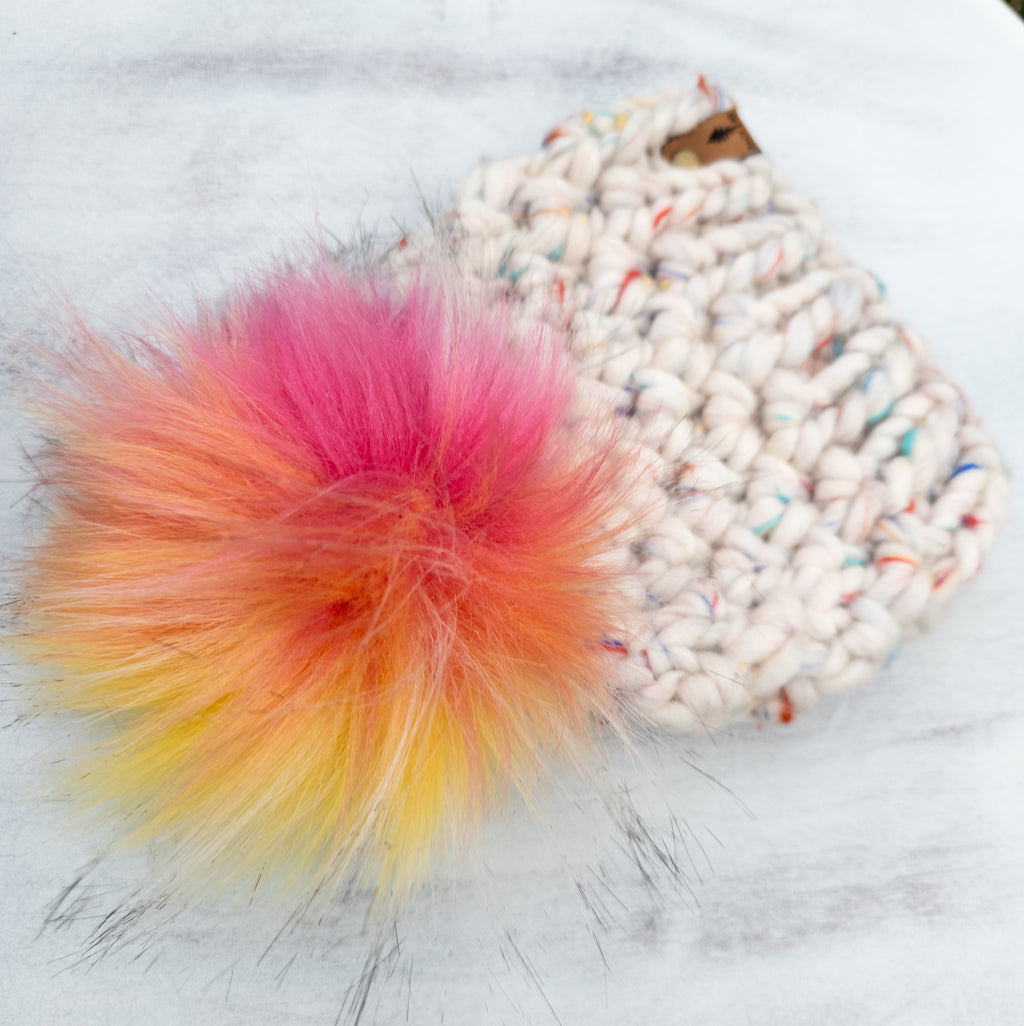 Luxe Line Lianna Beanie (White Confetti) | 0-3 Months