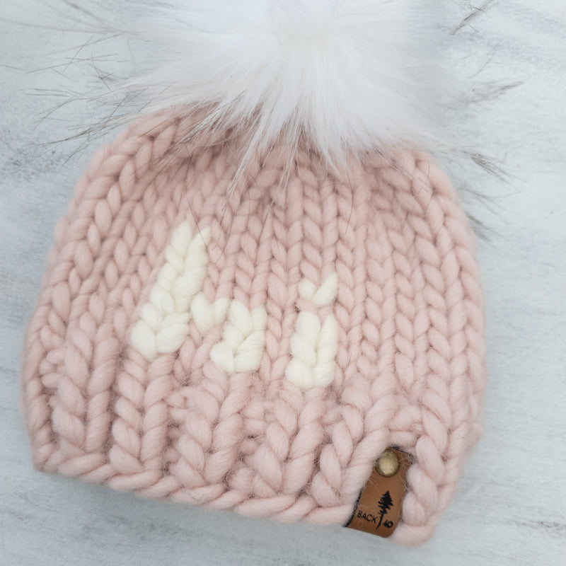 Luxe Line "Hi" Beanie (Blush) | 0-3 Months