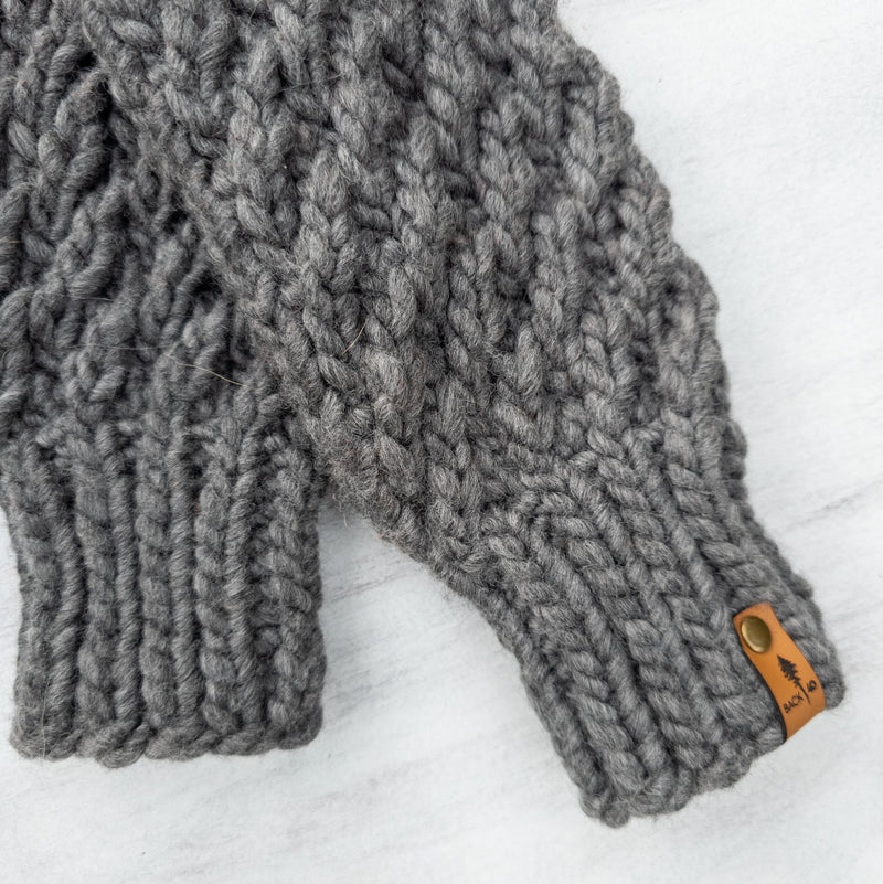 Luxe Line Fingerless Mitts (Charcoal) | Adult O/S