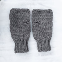 Luxe Line Fingerless Mitts (Charcoal) | Adult O/S