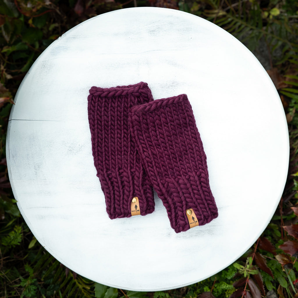 Luxe Line Fingerless Mitts (Grape Wine) | Adult O/S