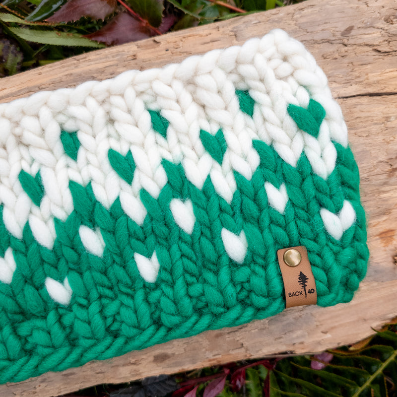 Luxe Line Primaveral Headband | Emerald Green/Ivory